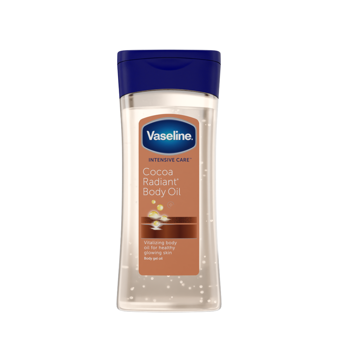 VASELINE COCOA BUTR BDY OIL GIC 18X200ML Vaseline Intensive Care Cocoa Radiant Huile Corporelle 200 ml – Image 1